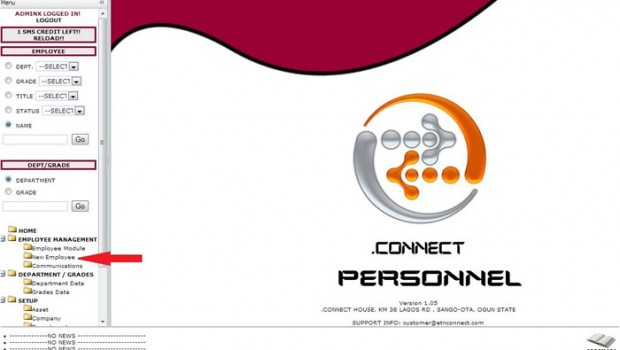 .CONNECT PERSONNEL – Loading Employee Information